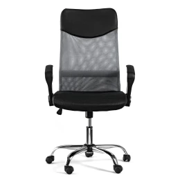 Снимка на Директорски стол Monti HB, текстил, екокожа и меш, Tilt механизъм, до 120 kg, черна седалка, сива облегалка