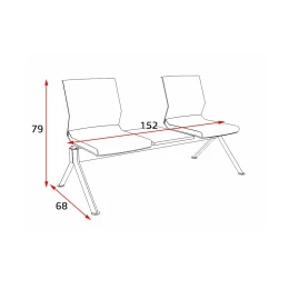 Снимка на Посетителска пейка RFG Lisa Black, с 2 места и масичка, текстил, метална основа, зелена