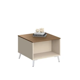 Снимка на Ниска маса RFG Paris, 600 х 600 х 450 mm, квадратен плот, ПДЧ 25 mm, орех и светлосиво