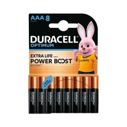 Снимка на Алкална батерия Duracell Optimum, AAA, LR6, 1.5 V, 8 броя