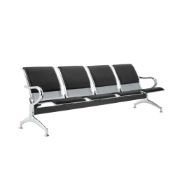 Снимка на Посетителска пейка RFG Берн, с 4 места, екокожа, метални крака, 2360 х 680 х 770 mm