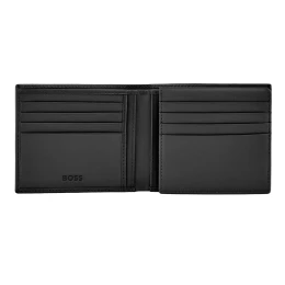 Снимка на Hugo Boss Портфейл за карти Saffiano Double B, с капак, черен