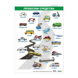 Снимка на Office 1 Ученическо табло ''Превозни средства'', 50 x 70 cm