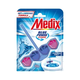 Снимка на Ароматизатор за тоалетна Medix WC Blue Power, твърдо блокче, синя вода, 55 g