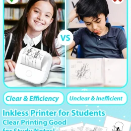 Снимка на Принтер Phomemo T02-WH, преносим, мини, без мастило, бял, максимална широчина на етикета 53 mm