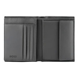Снимка на Hugo Boss Портфейл Saffiano, с капак и отделение за монети, сив