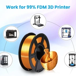 Снимка на Филамент за 3D принтер Silk, PLA+, 1.75 mm, 1 kg, бял