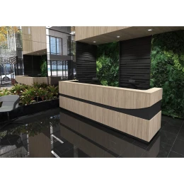 Снимка на Прав модул за рецепция RFG Joy, 50 х 80 х 112.50 cm, ПДЧ, кехлибарен дъб и антрацит