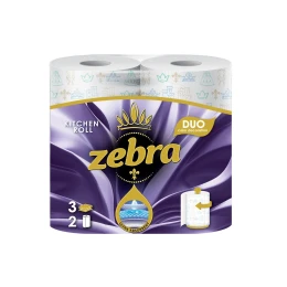 Снимка на Кухненска ролка Zebra Duo, трипластова, 57 къса, 2 броя