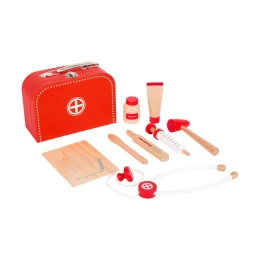 Снимка на Small Foot Комплект за игра Докторско куфарче, дървено, 9 части