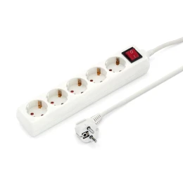 Снимка на Разклонител, 5 гнезда, 3 m кабел, с ключ