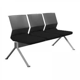 Снимка на Посетителска пейка RFG Lisa Black, с 3 места, текстил, метална основа, черна