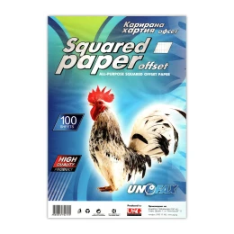 Снимка на Unofax Карирана хартия, A4, офсет, 100 листа