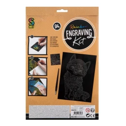 Снимка на Moxy Комплект за издраскване Котка, А4, цветен