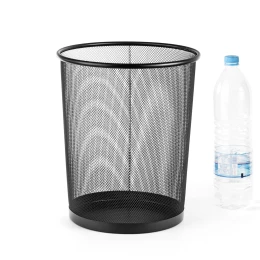 Снимка на Кош за хартиени отпадъци Office 1, метален, мрежест, 20 L, черен, 29.5 x 35 cm