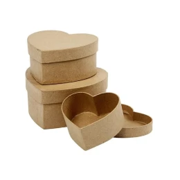 Снимка на Creativ Company Кутии от папиемаше, сърцевидни, 3 броя