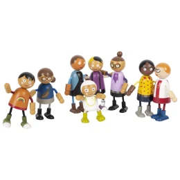 Снимка на Small Foot Кукли семейство с бебе, дървени, 8 броя