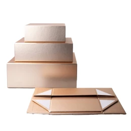 Снимка на Office 1 Кутия Natural, с магнитно затваряне, сгъваема, 20 х 18 х 8 cm, златиста