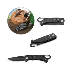 Снимка на Джобен нож Fred, с карабинер, 10.1 х 1 х 2.9 cm, черен