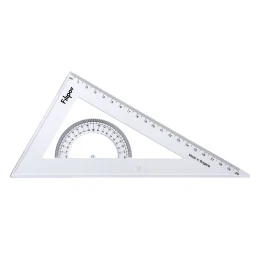 Снимка на Filipov Триъгълник, правоъгълен, разностранен, с транспортир, 60 градуса, 20 cm