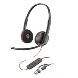 Снимка на Слушалки HP Poly Blackwire 3220, с кабел 1.6 m, с микрофон, USB Type-C/Type-A адаптер, USB Type-C/USB Type-A, 90 dB