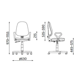 Снимка на Офис стол Prestige GTP, текстил, с подлакътници Topaz, до 120 kg, черен