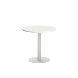 Снимка на Заседателна маса RFG Barry, 800 х 800 х 750 mm, кръгъл плот, ПДЧ 25 mm, метална основа, бяла