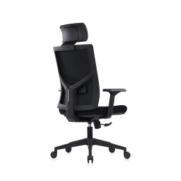 Снимка на Ергономичен стол RFG Snow Black HB, дамаска и меш, Multi-function механизъм, до 120 kg, черна седалка, черна облегалка