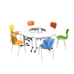 Снимка на Ученическа маса RFG Jam, едноместна, от I до IV клас, 700 х 500 х 670 mm, MDF, сива