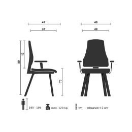Снимка на Бар стол RFG Simon Black, до 120 kg, с черна основа