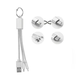 Снимка на More Than Gifts Кабел за зареждане Rizo, USB, Micro USB, USB Type-C, сребрист