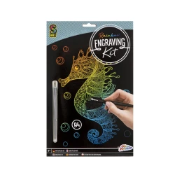 Снимка на Moxy Комплект за издраскване Морско конче, А4, цветен