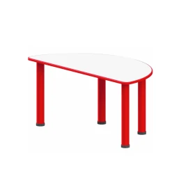 Снимка на Маса RFG, детска, полукръгла, 1200 х 600 х 540 mm, MDF 18 mm, бял плот, червен метал