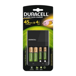 Снимка на Зарядно устройство Duracell CEF14, за 4 батерии AA или AAA, с включени батерии, USB 2.0