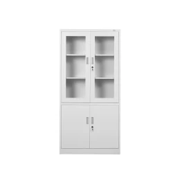 Снимка на Шкаф RFG, медицински, метален, със стъклени врати, 90 х 40 х 185 cm, бял