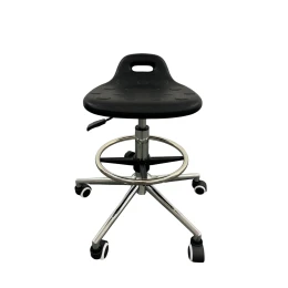 Снимка на Лабораторен работен стол RFG Labsit Ring, висок, полиуретан, до 130 kg, черен