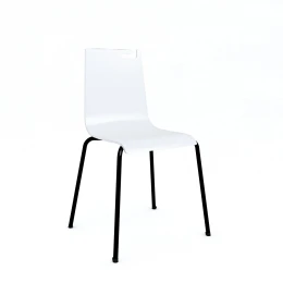 Снимка на Трапезен стол RFG Solo Polywood, 400 х 400 х 810 mm, до 120 kg, бял, черен метал