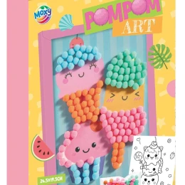 Снимка на Moxy Творчески комплект с помпони Куче и коте, в рамка