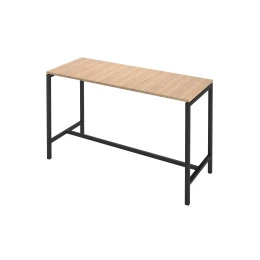 Снимка на Висока маса Narbutas Nova, 1800 x 700 x 1050 mm, ПДЧ 25 mm, меламин кехлибарен дъб, черен метал