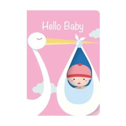Снимка на Gespaensterwald Картичка Fun-Cut, Hello Baby, розова