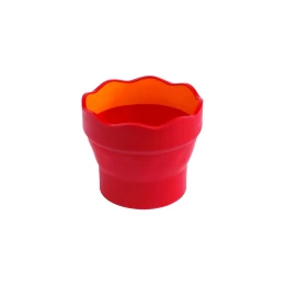 Снимка на Faber-Castell Чаша за рисуване Clic&Go, сгъваема, червена