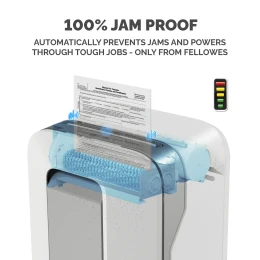 Снимка на Шредер за унищожаване на документи Fellowes Powershred LX201, Microcut, 22 L, бял, P-5, време за работа 10 мин, Micro-Cut
