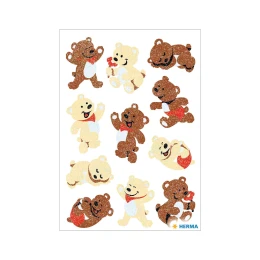 Снимка на Herma Самозалепващи се етикети Мечета, глитер, 1 лист