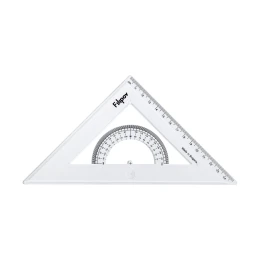 Снимка на Filipov Триъгълник, правоъгълен, равнобедрен, с транспортир, 45 градуса, 15 cm