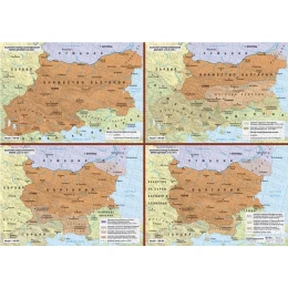 Снимка на Карта България според договори от 1878 г. до 1919 г.