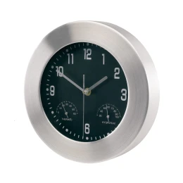 Снимка на TOPS Стенен часовник Jupiter, с термометър и хигрометър, с алуминиева рамка