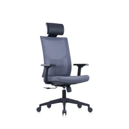 Снимка на Ергономичен стол RFG Snow Black HB, дамаска и меш, Multi-function механизъм, до 120 kg, светлосива седалка, светлосива облегалка