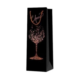 Снимка на Торбичка за вино Cheers, чаша, 12 х 35 х 9 cm, черна