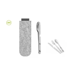 Снимка на Office 1 Лъжица, вилица и нож Survival, в калъф