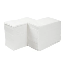 Снимка на Салфетки, целулоза, двупластови, 1/8 сгъвка, 33 х 33 cm, с бордюр, бели, 150 броя